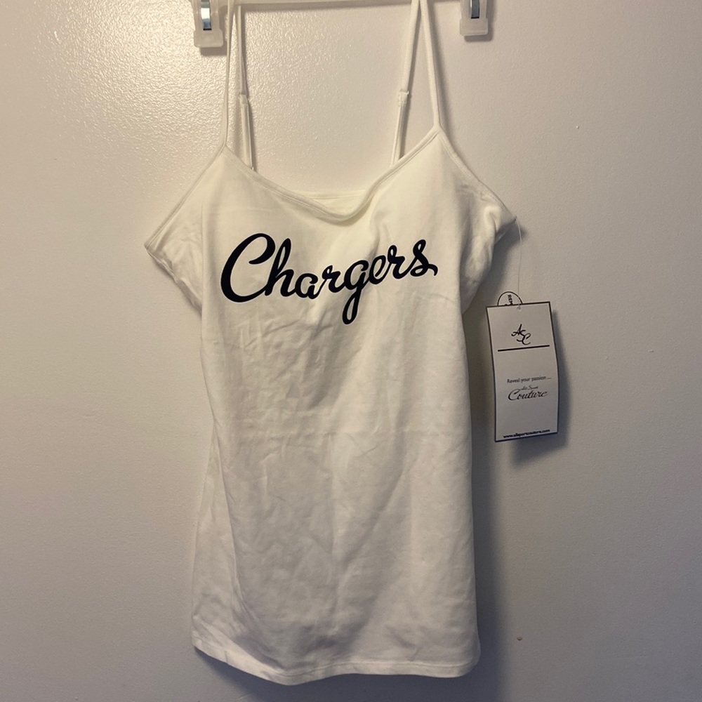 NWT  New NFL San Diego Chargers Women's White Camisole Tank Top Sz. Large